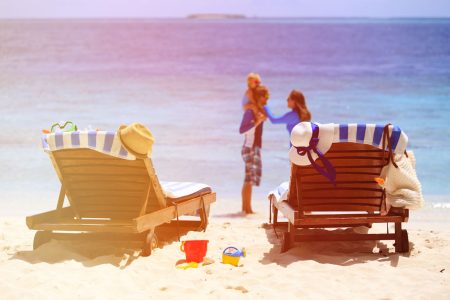 family at beach