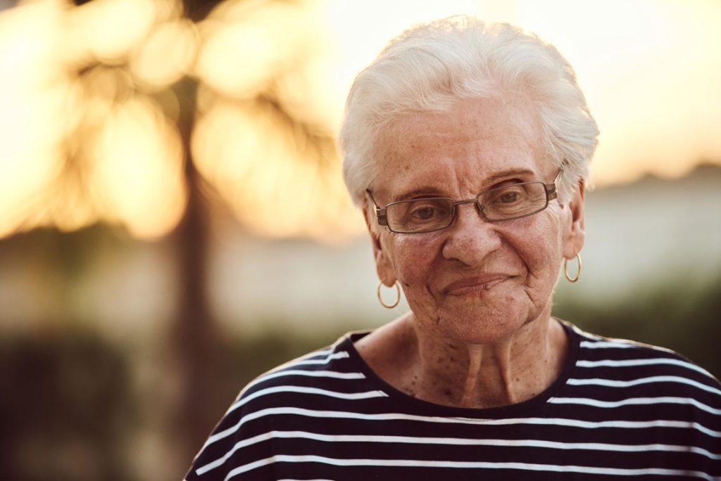 happy elderly woman
