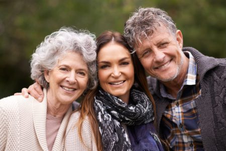Adult daughter with older parents